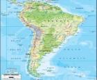Güney Amerika Haritası. 
